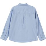 Shirt - Katoenen Chambray - Lange Mouwen - Normale Pasvorm - Met Kraag en Borstzakje