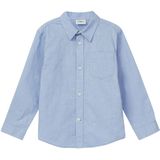 Shirt - Katoenen Chambray - Lange Mouwen - Normale Pasvorm - Met Kraag en Borstzakje