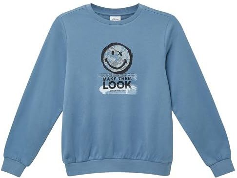 Sweatshirt - Smiley®-print - Zacht - Katoenmix - Normale Pasvorm