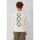 Sweatshirt - Smiley®-print - Katoenmix - Normale Pasvorm - Geborstelde Binnenkant