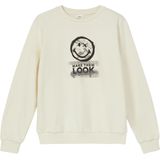 Sweatshirt - Smiley®-print - Katoenmix - Normale Pasvorm - Geborstelde Binnenkant