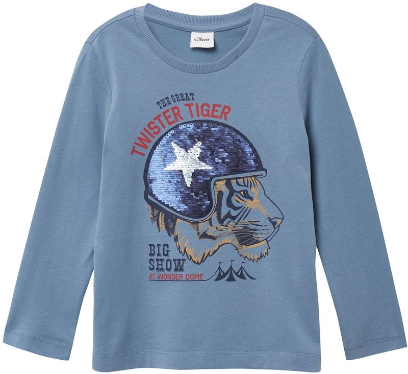 T-shirt - Zacht Katoen - Lange Mouwen - Normale Pasvorm - Geribde Ronde Hals