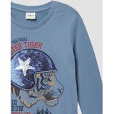 T-shirt - Zacht Katoen - Lange Mouwen - Normale Pasvorm - Geribde Ronde Hals