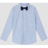 Shirt - Slim-fit - Gestreept - Lange Mouwen - Afneembaar Strikje