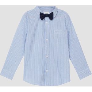 Shirt - Slim-fit - Gestreept - Lange Mouwen - Afneembaar Strikje