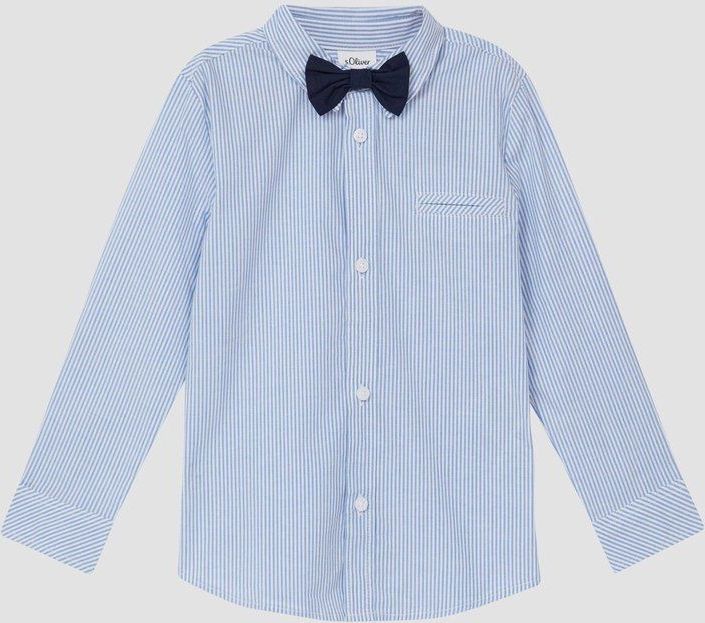 Shirt - Slim-fit - Gestreept - Lange Mouwen - Afneembaar Strikje