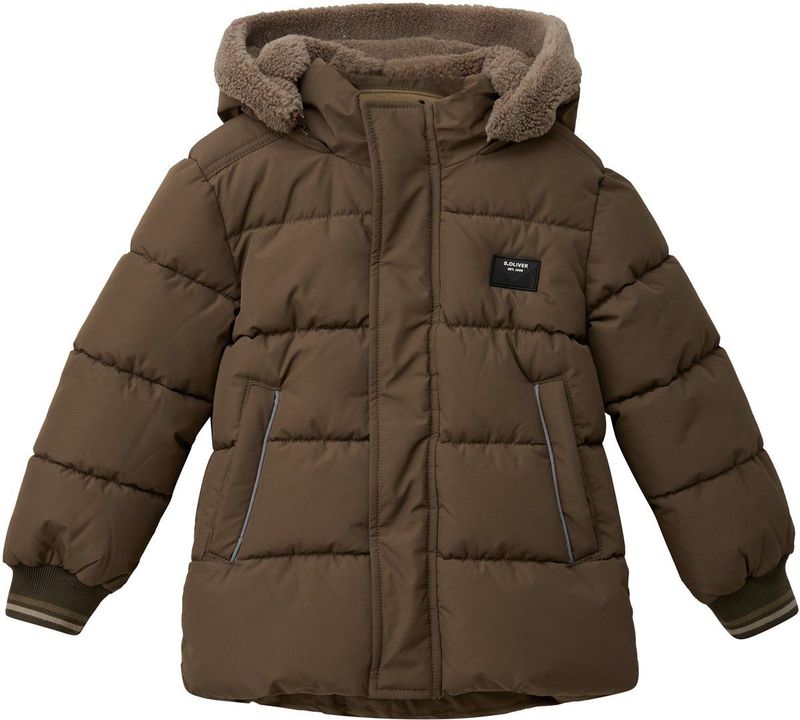s.Oliver - RED LABEL Junior - Gewatteerde Jas - Bruin - Met Afneembare Capuchon