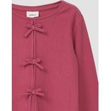 Shirt - Lange Mouwen - Katoenmix - Ronde Hals - Strikdetails