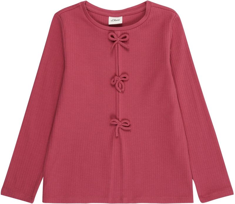 Shirt - Lange Mouwen - Katoenmix - Ronde Hals - Strikdetails