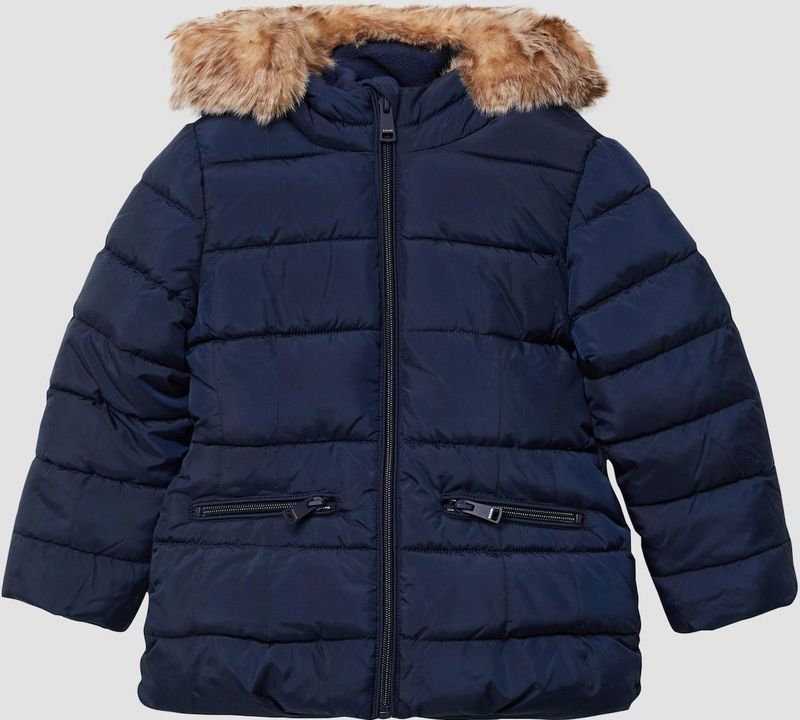 Buitenjas - Gewatteerde Jas - Met Vaste Capuchon - Voor Kinderen