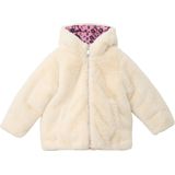 Buitenjas - Omkeerbare Jas - Dierenprint en Imitatiebont - Met Capuchon - Voor Kinderen