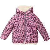 Buitenjas - Omkeerbare Jas - Dierenprint en Imitatiebont - Met Capuchon - Voor Kinderen