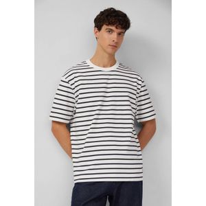 T-shirt - Gestreept - Katoen - Korte Mouwen - Ontspannen Pasvorm
