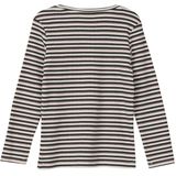 T-shirt - Slim-fit - Lange Mouwen - Glinsterende Strepen - Ronde Halslijn