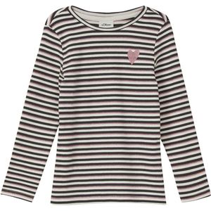 T-shirt - Slim-fit - Lange Mouwen - Glinsterende Strepen - Ronde Halslijn