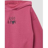 Sweatshirt - Oversized - Peached Katoenmix - Glitterprint - Geribde Boorden