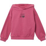 Sweatshirt - Oversized - Peached Katoenmix - Glitterprint - Geribde Boorden