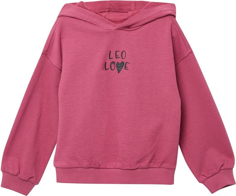 Sweatshirt - Oversized - Peached Katoenmix - Glitterprint - Geribde Boorden