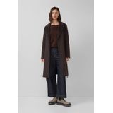 s.Oliver BLACK LABEL - Lange Wollen Jas - Regular Fit - Effen - Met Tailleriem