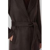 s.Oliver BLACK LABEL - Lange Wollen Jas - Regular Fit - Effen - Met Tailleriem