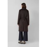 s.Oliver BLACK LABEL - Lange Wollen Jas - Regular Fit - Effen - Met Tailleriem