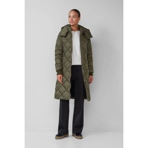 s.Oliver BLACK LABEL - Gewatteerde Lange Jas - Regular Fit - Met Tweewegritssluiting