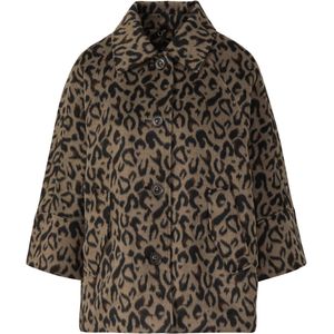 Loose fit jack met luipaardprint