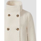 s.Oliver BLACK LABEL - Lange Wollen Jas - Shaped Fit - Effen - Dubbele Knoopsluiting