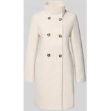 s.Oliver BLACK LABEL - Lange Wollen Jas - Shaped Fit - Effen - Dubbele Knoopsluiting