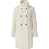 s.Oliver BLACK LABEL - Lange Wollen Jas - Shaped Fit - Effen - Dubbele Knoopsluiting