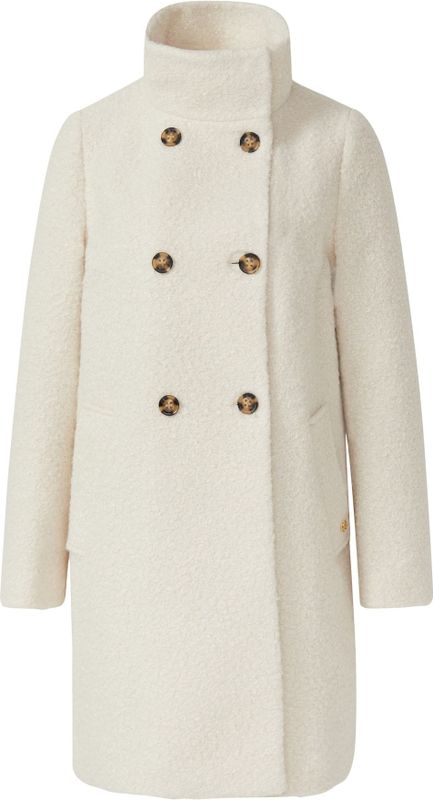 s.Oliver BLACK LABEL - Lange Wollen Jas - Shaped Fit - Effen - Dubbele Knoopsluiting