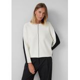 Gebreide Trui - Colourblock - Vleermuismouwen - Boothals - Regular Fit