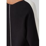 Gebreide Trui - Colourblock - Vleermuismouwen - Boothals - Regular Fit