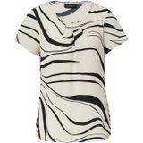Blouse - Korte Mouwen - All-Over Print - Crêpe Stof - Normale Pasvorm