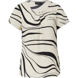 Blouse - Korte Mouwen - All-Over Print - Crêpe Stof - Normale Pasvorm