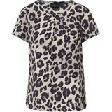 s.Oliver BLACK LABEL - Blouse - Zwart - Korte Mouwen - Met Print All-over