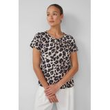 s.Oliver BLACK LABEL - Blouse - Zwart - Korte Mouwen - Met Print All-over