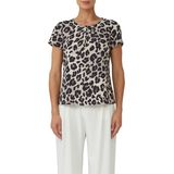 s.Oliver BLACK LABEL - Blouse - Zwart - Korte Mouwen - Met Print All-over