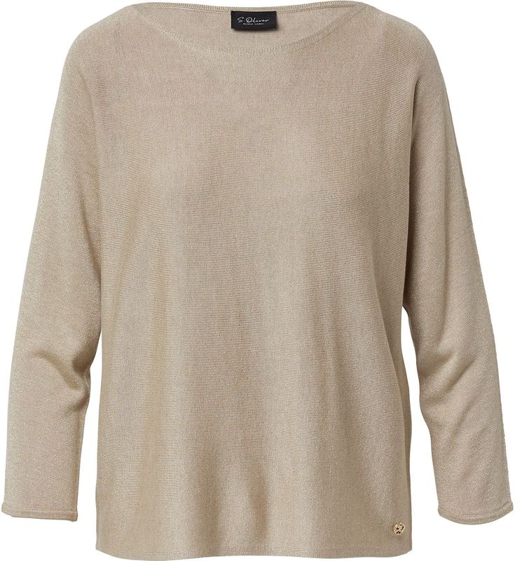 Gebreide Pullover - Met Glitters - 3/4 Vleermuismouwen - Boothals