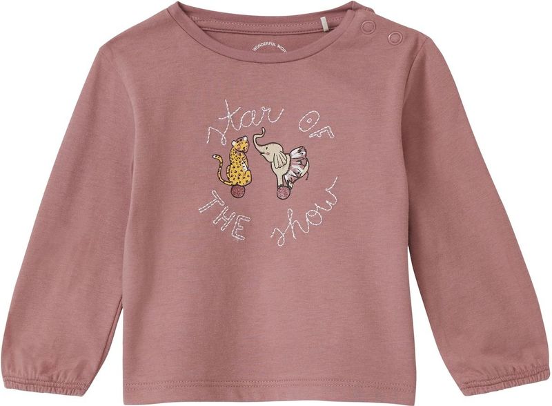 T-shirt - Zacht Katoenen Jersey - Glitterprint - Met Drukknopen