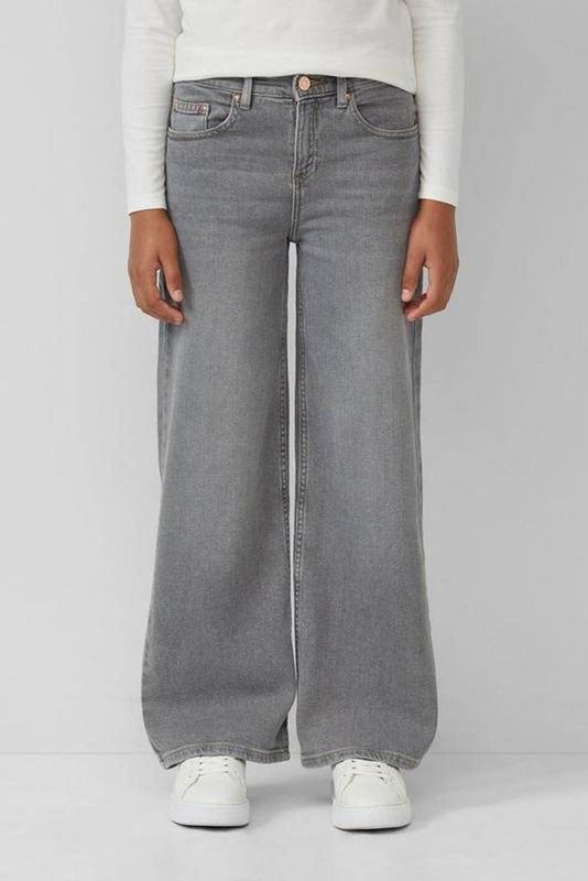 s.Oliver Junior jeansbroek, brede pijpen, grijs, 134