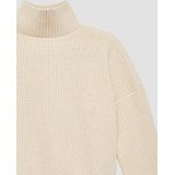 Hoodie - Beige - Zonder Capuchon - Lange Mouwen - Staande Kraag