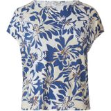 s.Oliver - Blouseshirt - Ecru/Zwart - Dierenprint - Kwartmouw