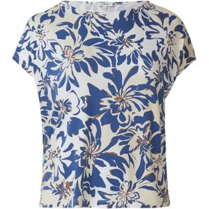 s.Oliver - Blouseshirt - Ecru/Zwart - Dierenprint - Kwartmouw