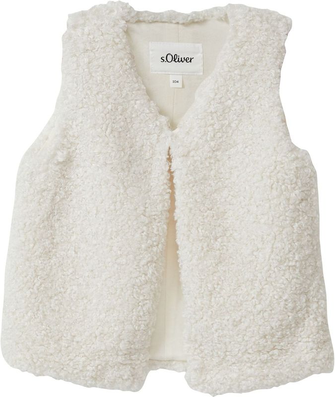 Gilet - Teddy-pluche - Glittereffect - V-hals