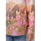 s.Oliver - Sweatshirt - Blauw - Normale Pasvorm - Lange Mouw - Ronde Hals