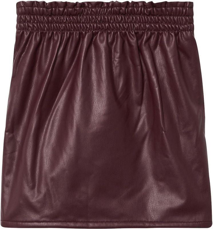 Rok - Imitatieleer - A-lijn - Voor Kinderen - Met Ruches en Plooien