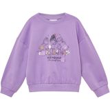 Sweatshirt - Oversized - Zacht - Glitterprint - Bloemenapplicatie