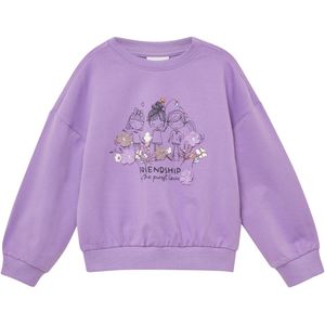 Sweatshirt - Oversized - Zacht - Glitterprint - Bloemenapplicatie