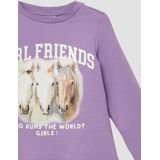 Sweatshirt - A-lijn - Met Glansprint - Zacht - Lange Mouwen